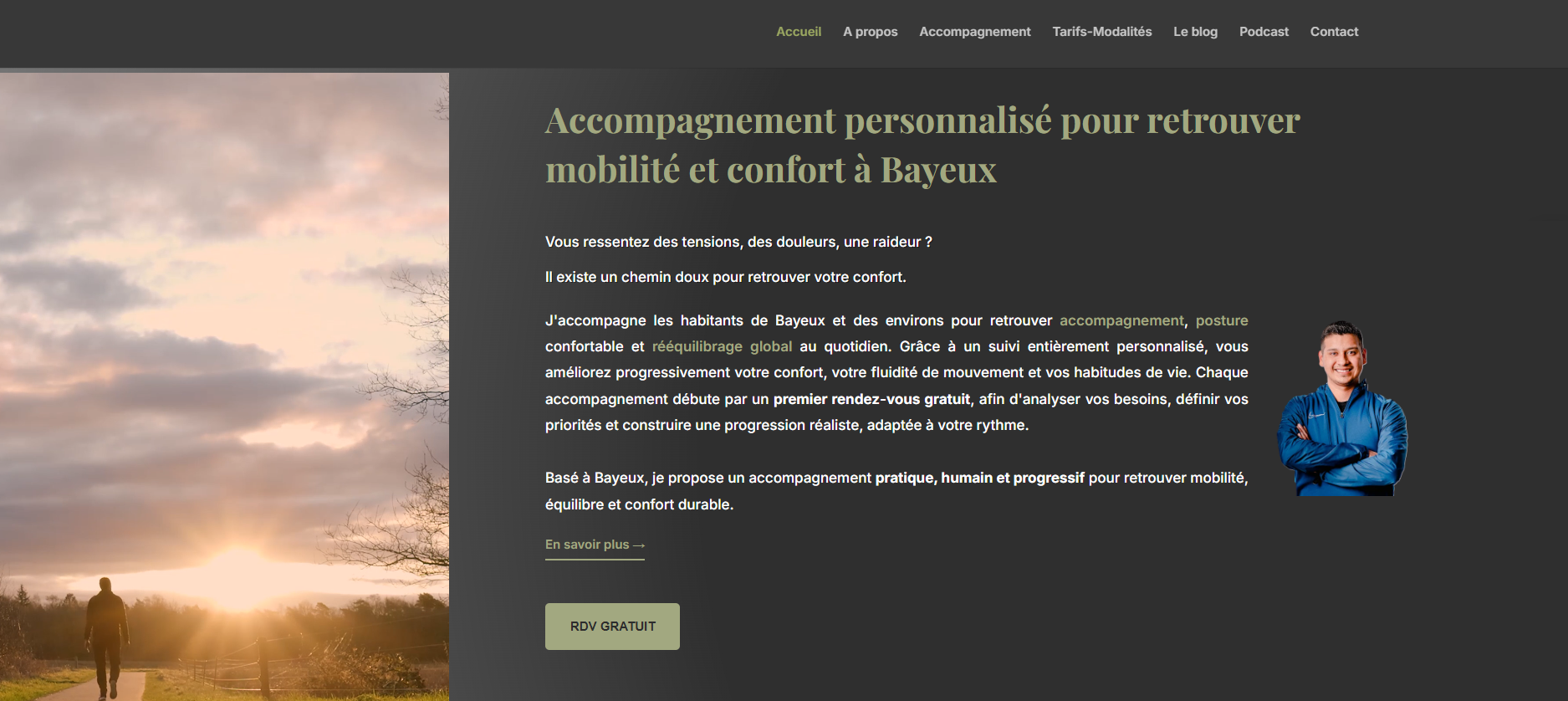 Homepage du site Yann accompagnement